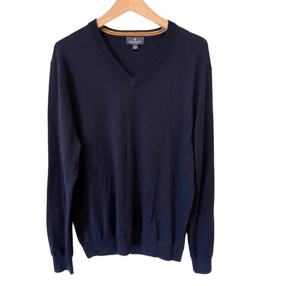 Brooks Brothers Fine Merino Wool V-Neck Washable Sweater Size Large - Picture 7 of 7